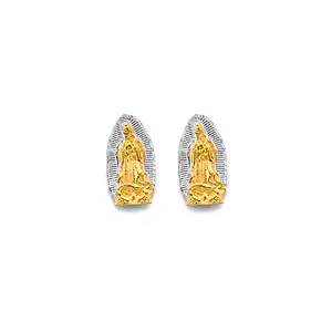 Lady's Two-Tone  Guadalupe Push Back Earrings