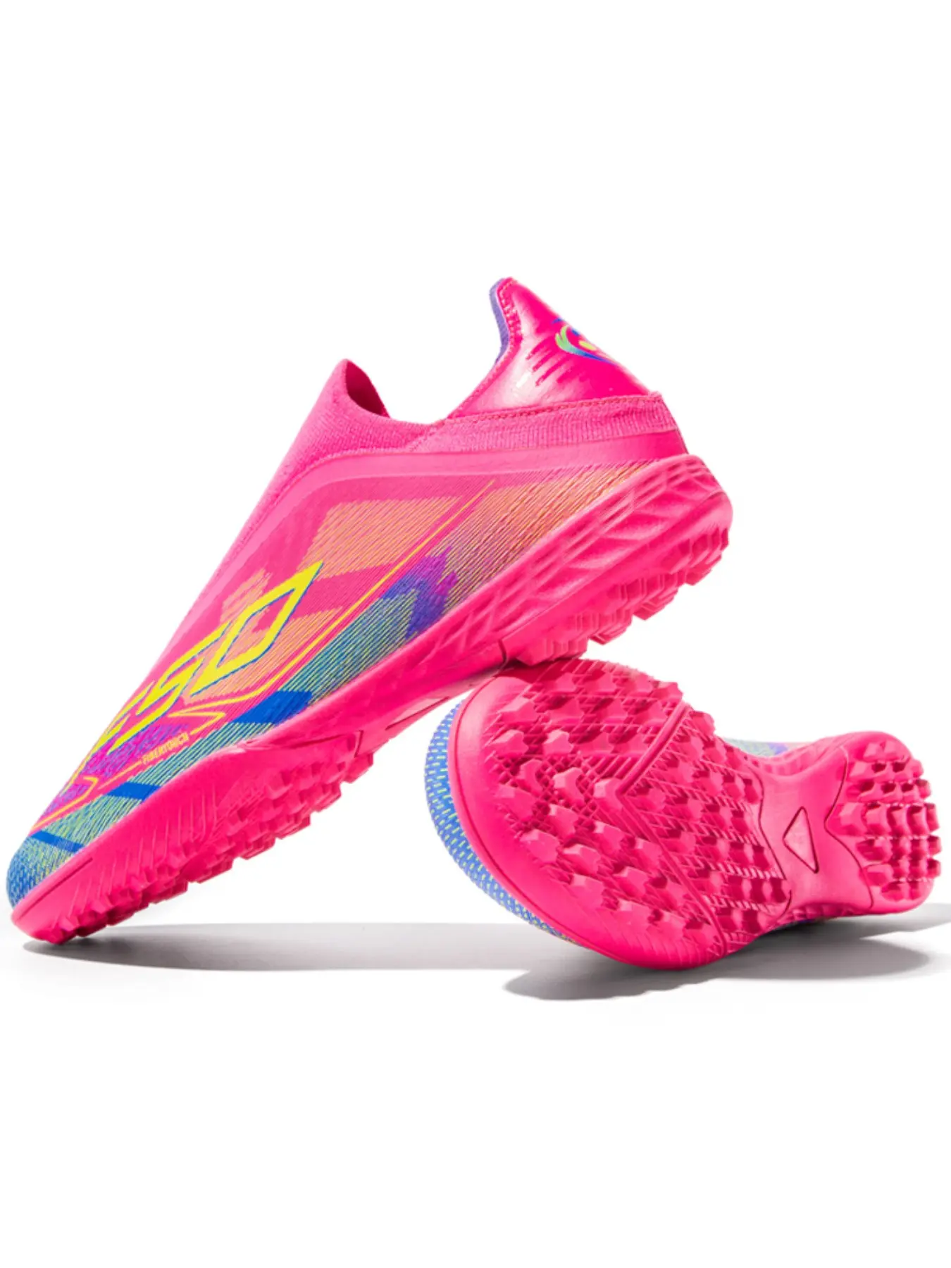 Men's Soccer Cleats Women's Outdoor Turf Shoes Unisex Artificial Grass Competition Training Boots Youth Adult Football Shoes TF Style No Laces
