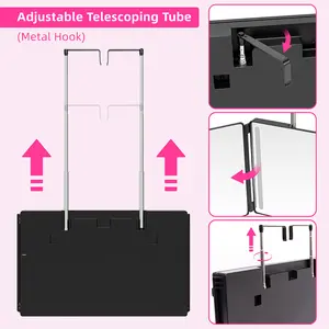 3 Way Mirror for Men & Women - Trifold Self Haircut Mirror, 360° View with Height Adjustable Hooks, Anti-Fog HD Glass for Shaving, Makeup, Braiding, Dye Hair, Travel Friendly Grooming Tool