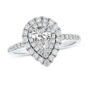 Pear Halo Ring