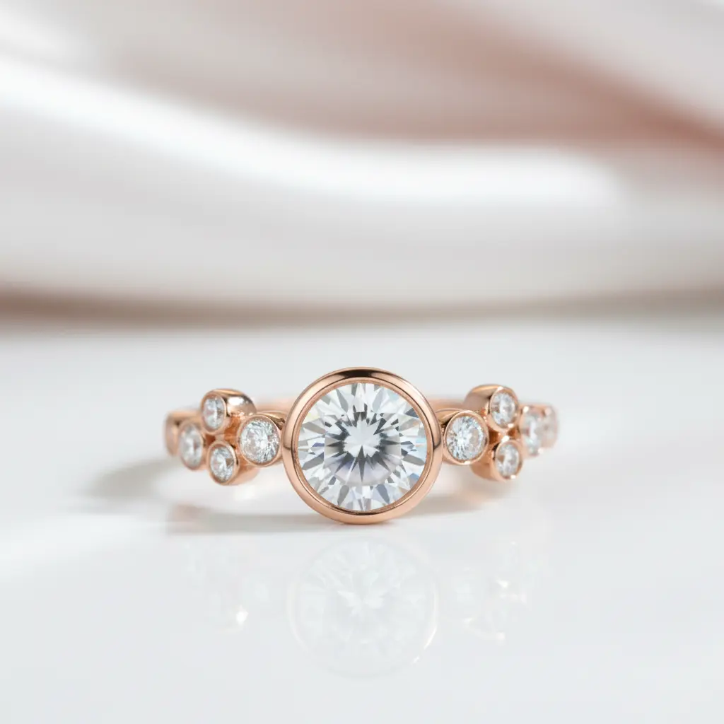 14k White Gold Diamond Option Engagement Ring