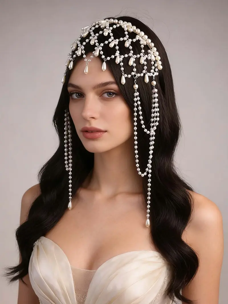 pakistani suit pearl headband - TikTok Shop display picture 2