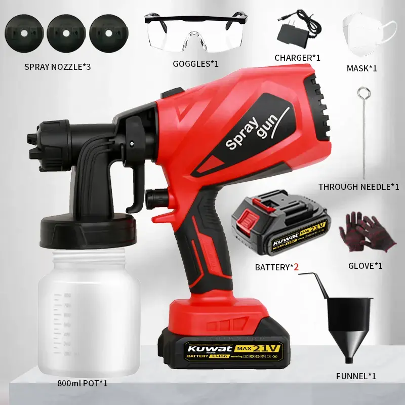 Summervibes High-pressure Spray Painting Machine Electric Vacuum HVLP Spray Gun 3 Modes 800ml Tank Easy Clean for Home Decor Furniture Cabinets Fences Walls Doors Garden