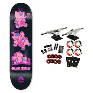 Black Label Skateboard Complete Elijah Akerley Pink Elephants Black 9.0" x 32.62"