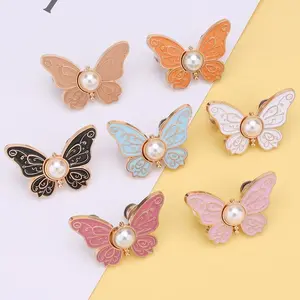 (Gift) Butterfly Pearl Waist Buckle No Nails No Sewing Detachable Metal Button Jeans Waist Reducer Waist Tightening Tool