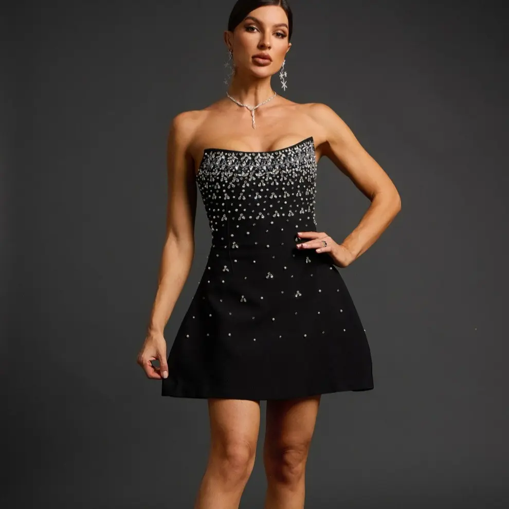 BellaBarnett Mavis Strapless Diamond Mini Dress