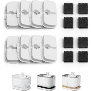 PETLIBRO Replacement Filters for Dockstream Cat Water Fountain PLWF005 PLWF115 PLWF105, 4 Months Set of Replacement Filters for Ultra Quiet Pet Water Fountain,White 8 Count (Pack of 1) PETLIBRO