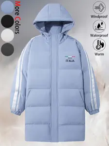 Unisex Mid-Length Waterproof Windproof Warm Hooded Ski Jacket, Waterproof Windproof Outerwear, versatile loose-fit durable wrinkle-resistant outdoor sports climbing jacket, perfect for daily commuting, hiking