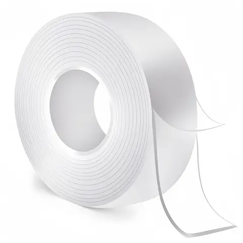 Durable Double Sided Tape (9.85FT) - High Bond Acrylic Pressure-Sensitive Tape, Easy to Use, Leaves Clean Residue-Free Finish, Strong Hold for Daily Decor Displays, Works on Metal, Glass, Wood