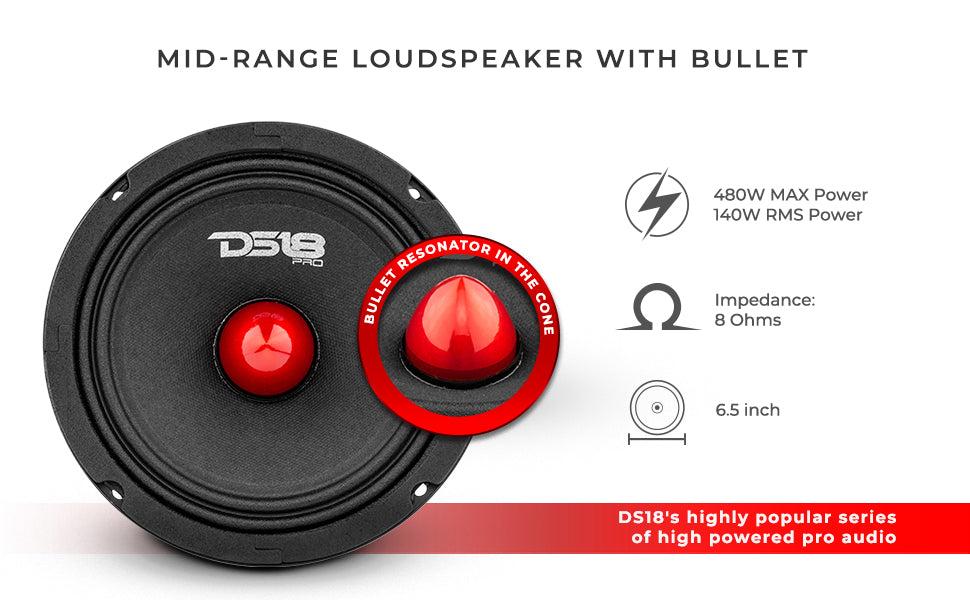 6.5" Mid-Range Loudspeaker with Bullet 480 Watts 8-Ohm