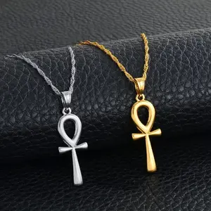Ankh Cross Necklace - Egypt Hieroglyphs - For Men/Women - Crux Ansata