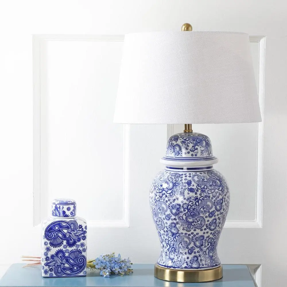 JONATHAN Y Ellis Ceramic LED Table Lamp - Ambiance Decor, LED Bedside Piece for Bedroom, Living Room, Ambiance Table Lamp, Bedroom Decor Lamp