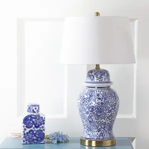JONATHAN Y Ellis Ceramic LED Table Lamp , for bedroom, living room, foyer, hallways, dining room, dorms