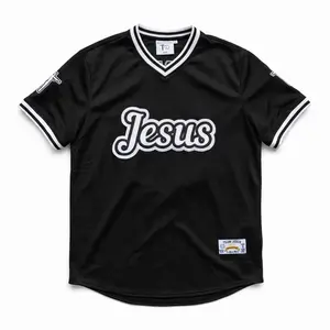 Black Team Jesus Jersey (Embroidered)
