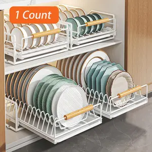 Dish Bowl Storage Rack, 1 Count Pull Out Drawer Type Tableware Drying Rack, Kitchen Storage Organizer, Dish Drying Organiser, Dish Racks
