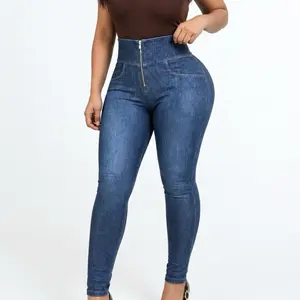 Lady's Colombian Style Spandex Jean Jeggings - Push Up Fit, Basic Women's Bottom with Enhanced Hip Support