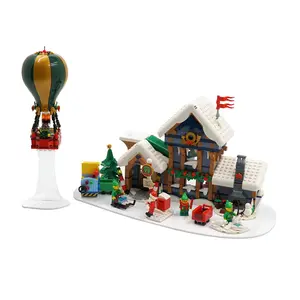 White Acrylic Display Base Compatible with LEGO® 10339 Winter Village Santa's Post Office - Set Not Included