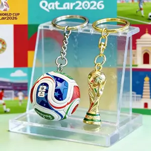 2026 Mexico World Cup Soccer Keychain Charm, Football Trophy Memorial Gift, Sports Fan Souvenir Decoration, No Choking Hazard