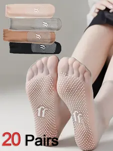 Women's Thin Non-Slip Sheer Ankle Socks, Breathable Invisible No-Show Socks with Grips, Ideal for Daily Wear, Comfortable and Stylish
