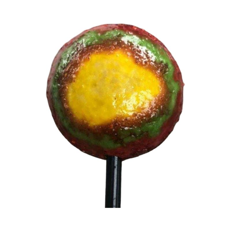 Sonrics Rockaleta Tamarindo Lollipop Box (30 Count) Spicy Sweet Mexican Candy Snack Bonbon Candies, Dulces Mexicanos