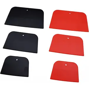 6 count Plastic  Filler Spreaders Auto Spreader Automotive  Filler for Applying Fillers, Putties, Glazes, Caulks and  - 4, 5, 6 inches (Black, Red)