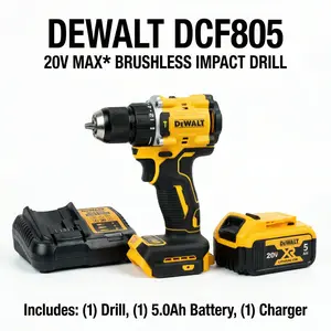 Dewalt DCF805 Brushless Impact Drill Kit One Battery Charger Mechanical Use Electric Wrench Makita Charger