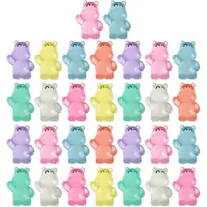30pcs Miniature Resin Hippos Figures - Suitable for Dollhouse, Diorama, Tabletop RPG, Potted Landscapes, Animal Collectors, Farms, Themed Parties, Dollhouse Ornaments, Tiny Hippo Statues