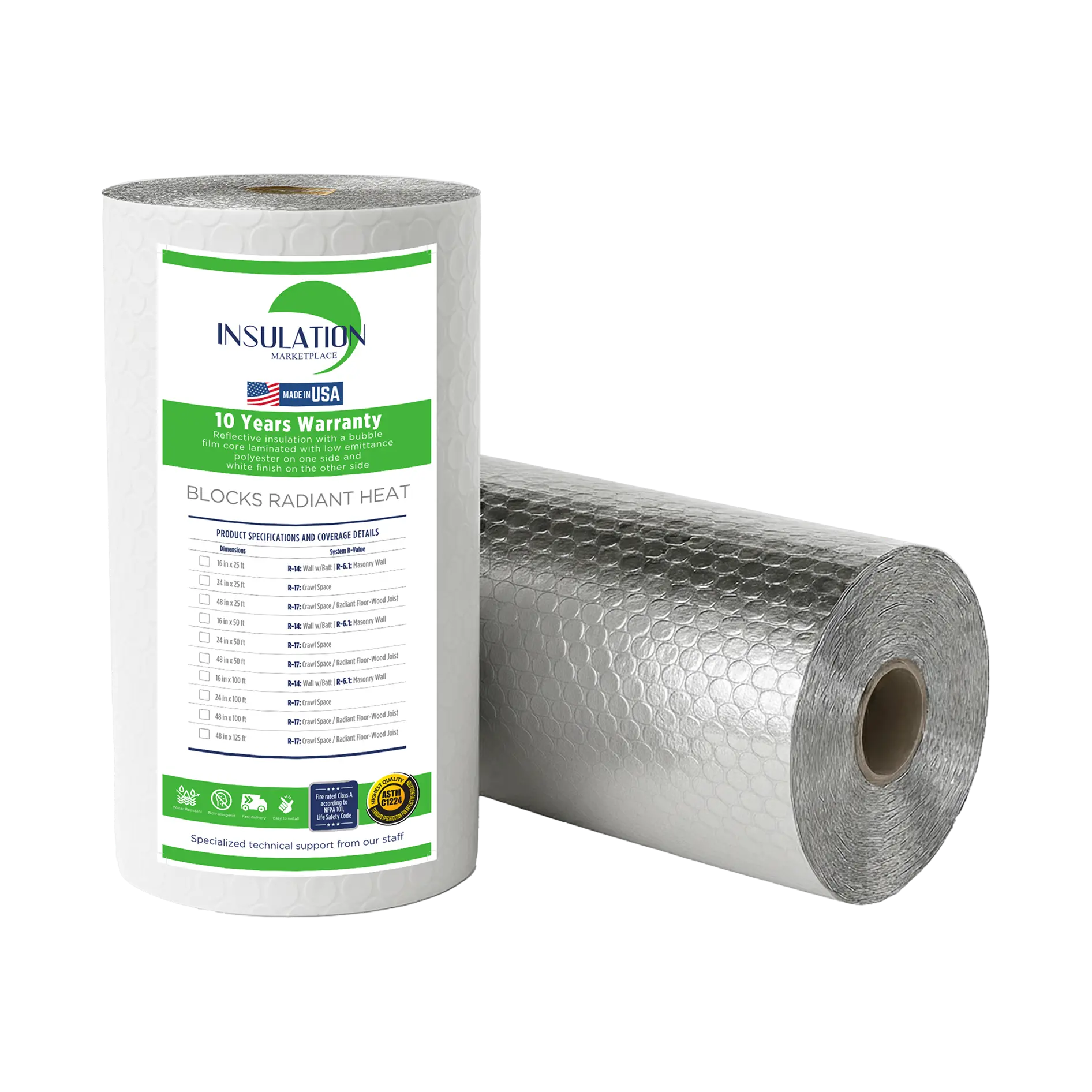 SmartBUBBLE - Reflective Single Bubble Insulation - White / Foil