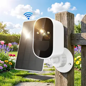 5MP ICsee WiFi Camera Solar Outdoor Wireless Battery Powered Bullet Security Camera PIR Motion Alarm Cloud Storage Two Way Audio Waterproof IP65 HD Network Camera 2-way audio Cctv Waterproof Wireless camera security