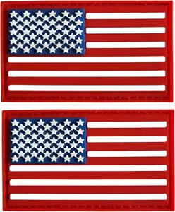 USA Flag Patch US PVC Rubber Hook & Loop Fastener Patch for Hats, Tactical Bags, Jackets, Clothes Patch Team Military Patch（ 2 Pack）