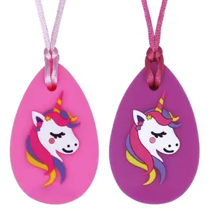 BY-FAN5 Chew Necklace for Kids Girls and Adults- Chewing Necklace Teething Necklace Teether Necklace - Designed for Chewing, Autism Sensory Teether (2 Pack)