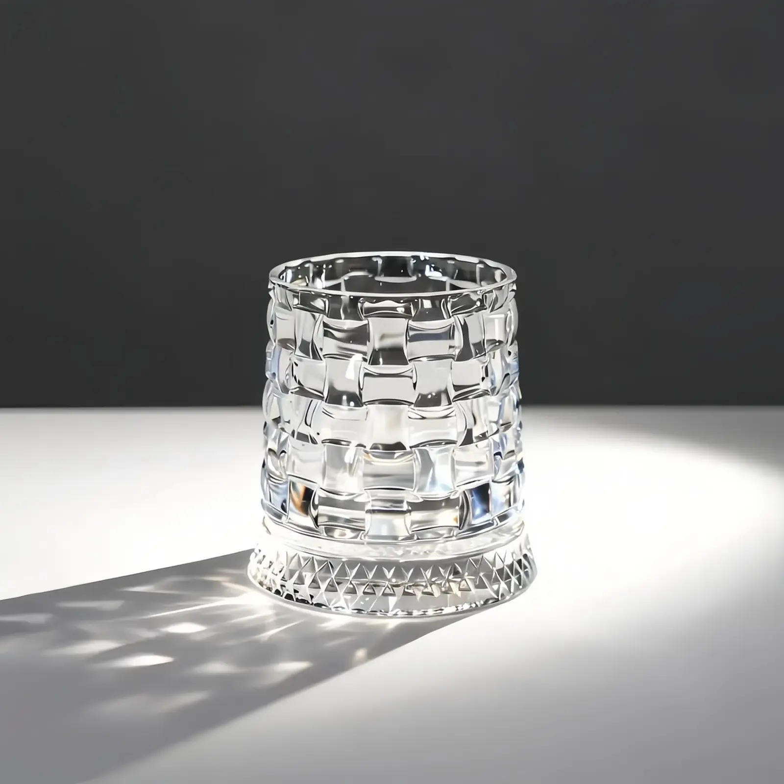 Woven Texture Rotating Whiskey Glass