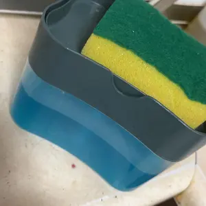 Automatic Kitchen Soap Dispenser, 1 Count Soap Dispenser with Sponge Holder, Soap Dispenser Box, Soap Container for Bathroom Kitchen Dining Room Dormitory