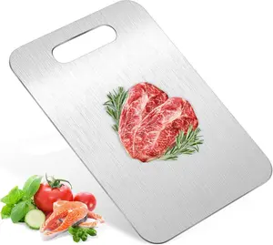 Premium Stainless Steel Cutting Board – Food Grade, Heavy-Duty, Dual-Sided Kitchen Essential with Anti-Slip & Scratch Resistant Surface | Anti-Bacterial, Easy-Clean & Dishwasher Safe for Meal Prep