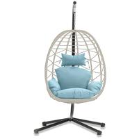 Light gray rattan+light blue soft bag