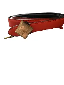 Pre-owned MCM Orange Leather Diamond Belt