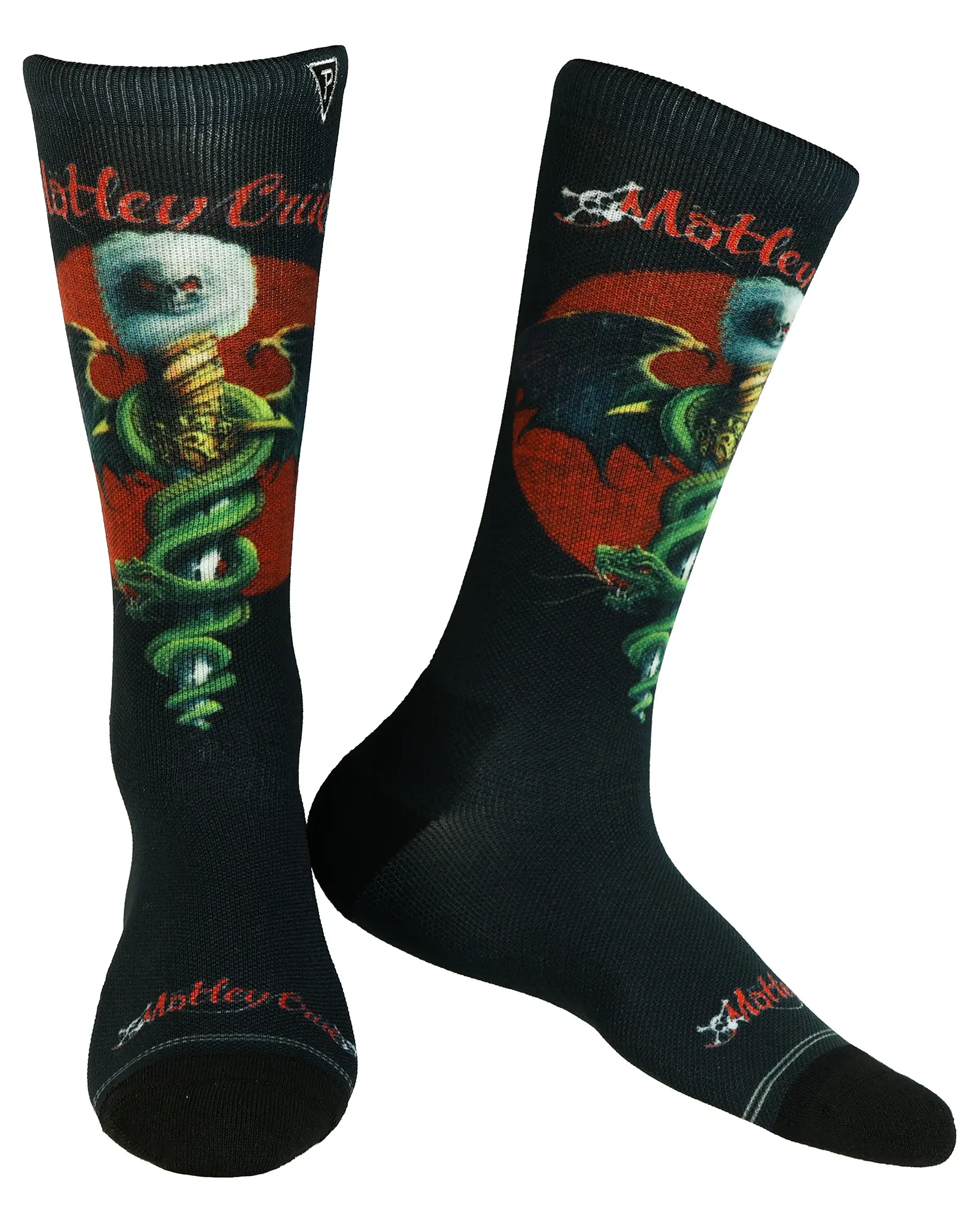 Men's Motley Crue Dr. Feelgood Sublimated Socks, 1-Pair, Smooth Stretch Spandex Fabric Menswear, Shoe Size 7-12, Apparel, Classic, Graphic