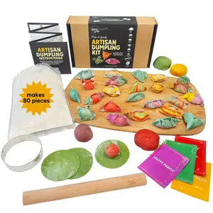 Gourmet Artisan DIY Dumpling Kit - including Ingredients, Dumpling Rolling Pin and Dumpling Cutter, Makes 80 Homemade Dumplings