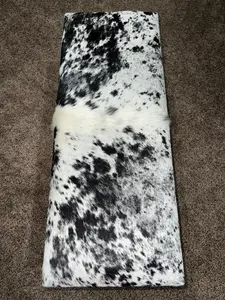 Black & White Cowhide Bench