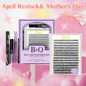 30D+40D Kit l B&Q 280pcs Individual Natural Look Clusters for DIY Eyelashes Extension, Waterproof Long Lasting Beginner Friendly Fake Lashes Stacking Makeup Gift Cosmetic Mother Gift