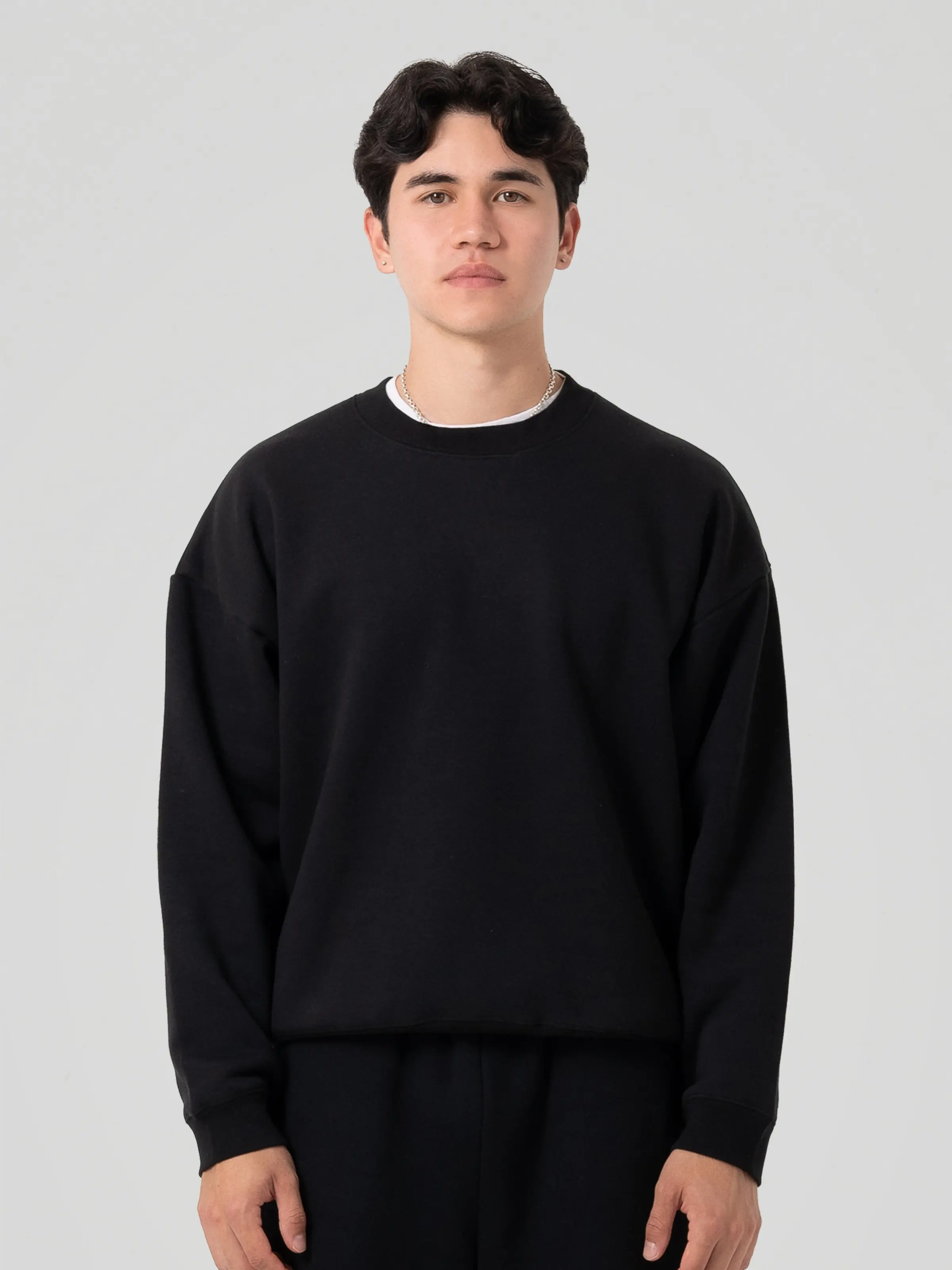 350 GSM 'Black' Fleece Crewneck 350 GSM 'Black' Fleece Crewneck