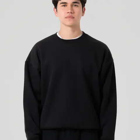 350 GSM 'Black' Fleece Crewneck