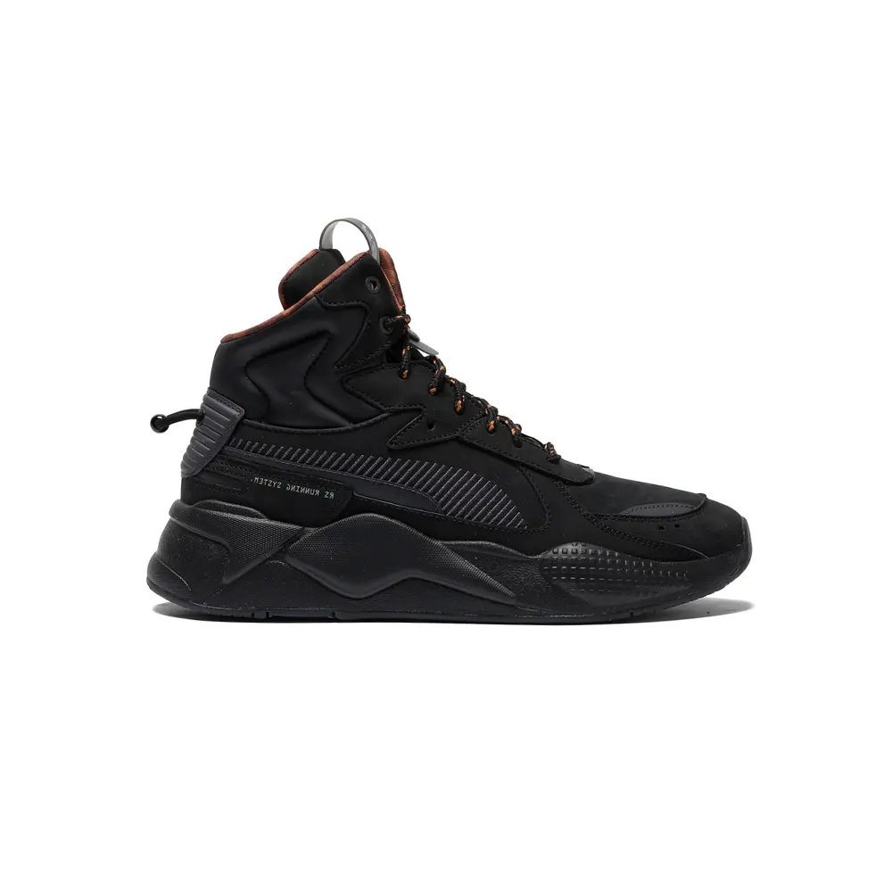 PUMA Mens Rs-X Mid Black Ice Lace Up Sneakers Shoes Casual - Black