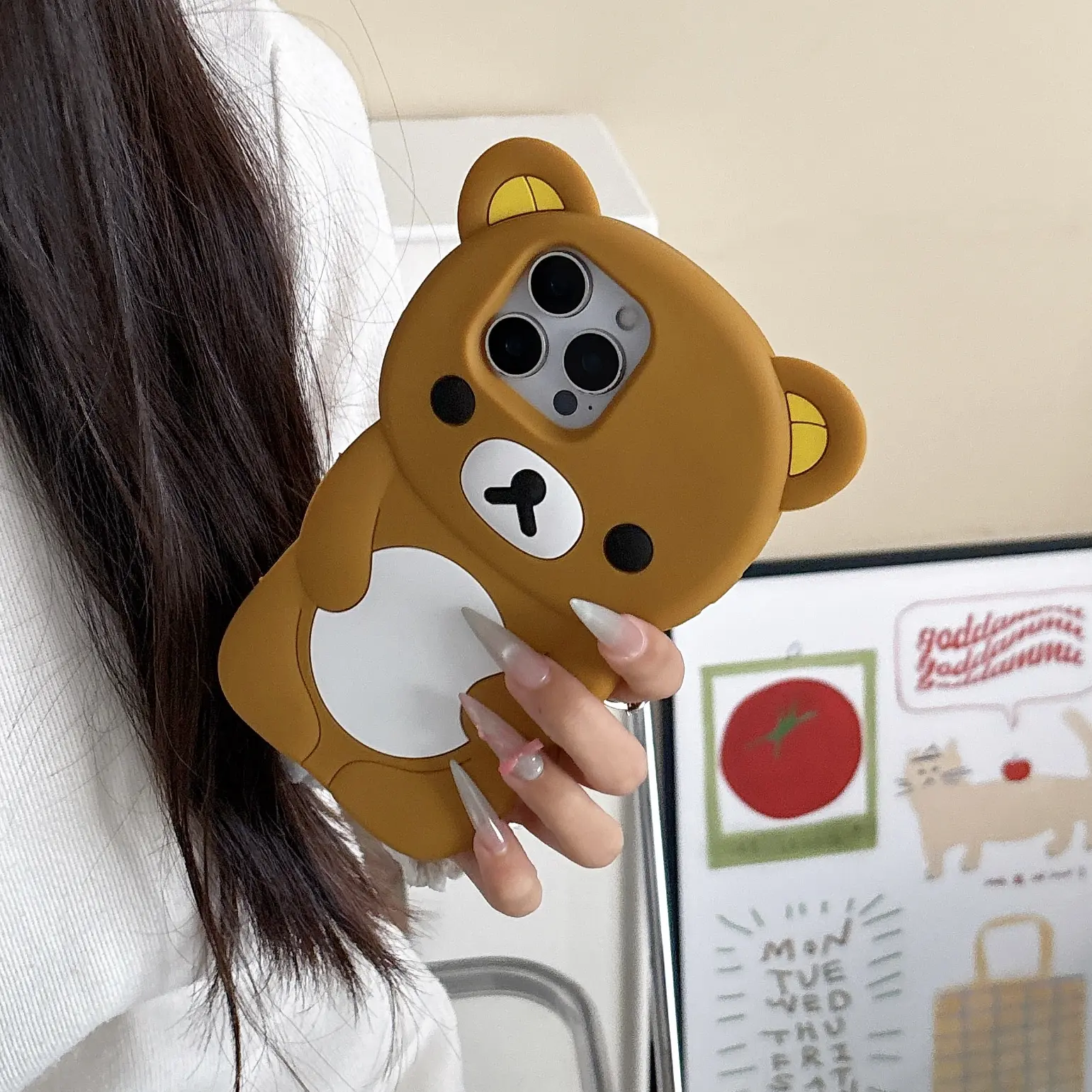 For iPhone X XS XR 7 8 SE 16 15 Pro Max 14 Plus 13 Pro 12 Mini 11 3D Rilakkuma Bear Cartoon Silicon Back Couple Soft Phone Case - TikTok Shop For iPhone X XS XR 7 8 SE 16 15 Pro Max 14 Plus 13 Pro 12 Mini 11 3D Rilakkuma Bear Cartoon Silicon Back Couple Soft Phone Case - TikTok Shop