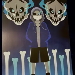 Undertale Sans Fan Art 18x24 Matte Finish Poster Home Decor Decoration