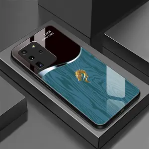 Suitable for [Galaxy S20 Ultra 5g] Personality simple split dragon pattern creative business high-end anti-drop glass mobile phone case affordable anti-drop anti-fingerprint-888