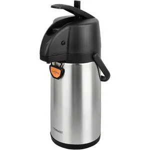Thermal Coffee Dispenser with Pump, 2.2L/74Oz Insulated Stainless Steel Large Coffee Carafe Lever Action for Hot/Cold Water Thermal Carafes for Hot Cocoa for Parties