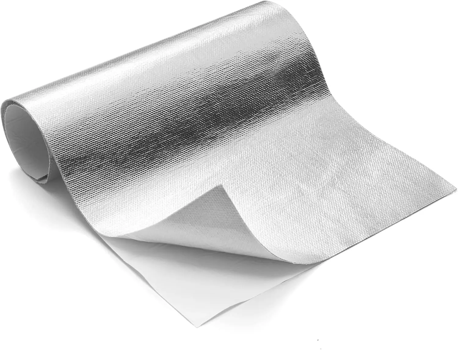 FLASLD Aluminized Heat Shield Mat Thermal Barrier Adhesive Backed Heat Blanket 12'' X 24'', Fiberglass Insulation Reflective Material High Temp Protection