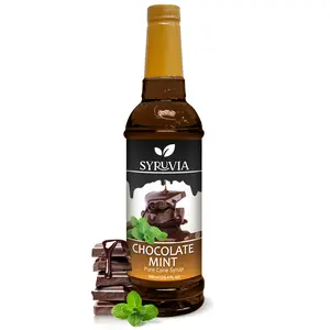 Syruvia Chocolate Mint Coffee Syrup - 25.4 fl oz Premium Coffee Flavoring - Kosher, Gluten Free, 0-Coloring, Ideal for Drinks, Soda, Shakes & Desserts