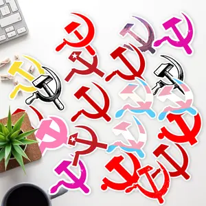 Stickers Pack 20 Pcs Communist Guitar Hammer Bike Bumper and Waterproof Skateboard Luggage Sickle Bottle Vinyl Water Car Colorful Laptop Aesthetic
